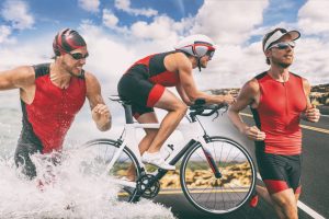 Overmatig intensief aan het trainen voor de triatlon.