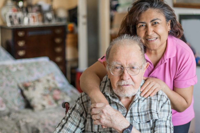 Senior Senior Man with their Caregiver at Home. Concept of Health Care for Elderly Old People